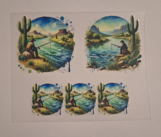 Fishing person Mini stanley keychain wrap