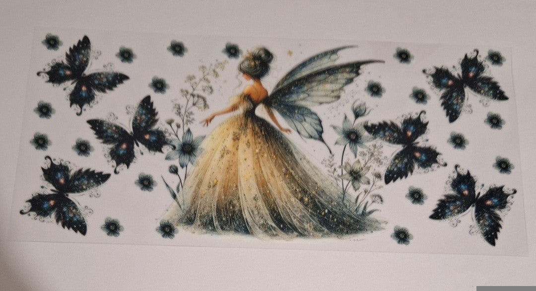 Fairy & butterflies 16oz libbey cup wrap