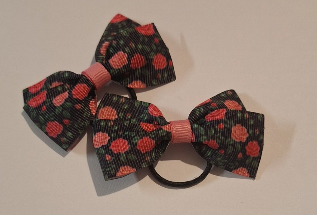 Pink Roses Hair Bows Baby Bobbles