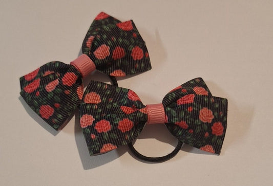 Pink Roses Hair Bows Baby Bobbles