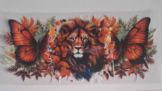 Lion with butterflies 16oz Libbey Cup Wrap