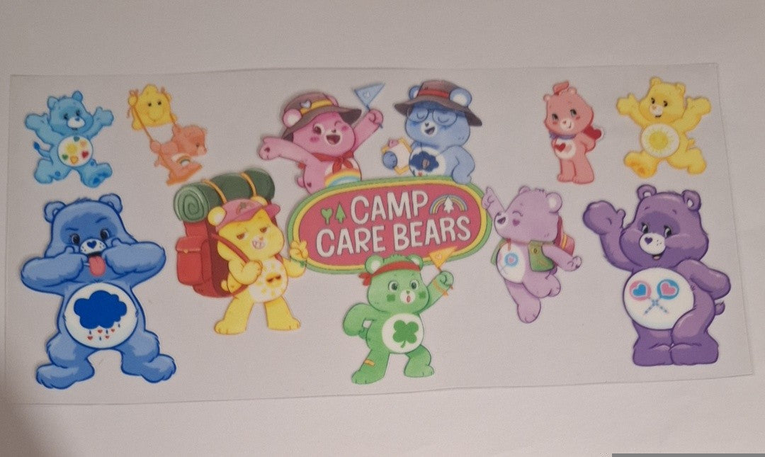 Camping care bears 16oz libbey cup wrap