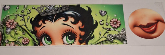 Betty boop princess green 11oz Mug wrap and bottom