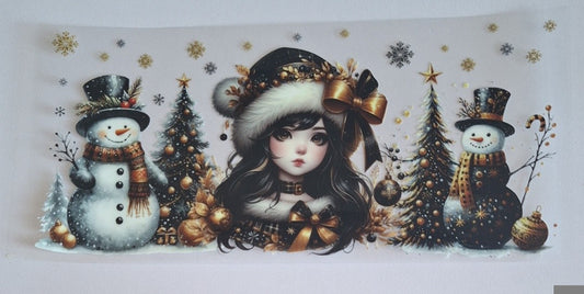 Christmas girl 16oz Libbey Cup Wrap