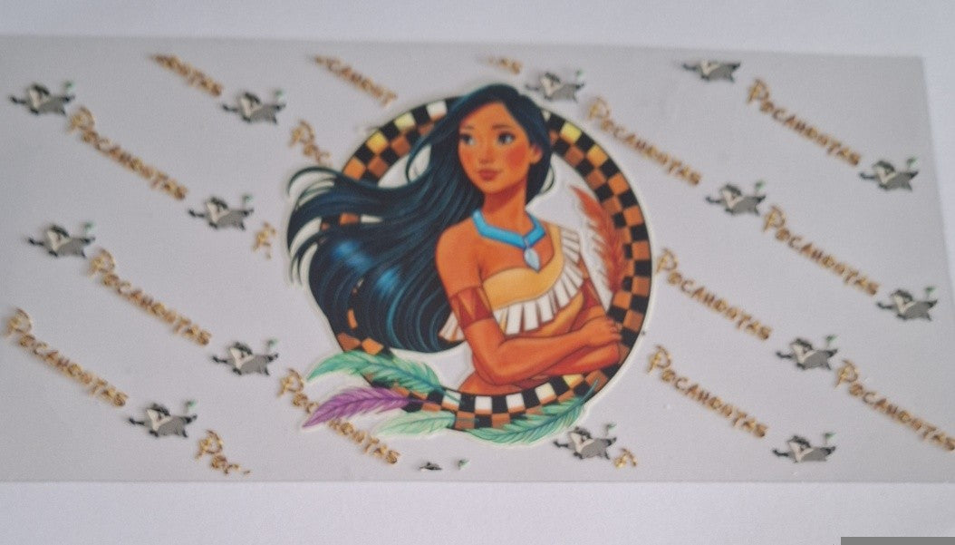 Pocohontas 16oz libbey cup wrap