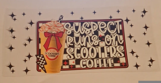 Suspect runs on scooters coffee 16oz libbey cup wrap
