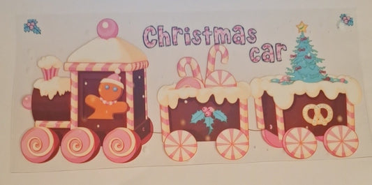 Christmas car (train)16oz libbey cup wrap