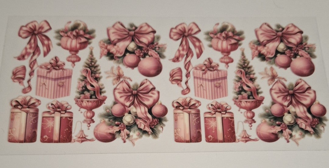 Christmas pink 16oz libbey cup wrap