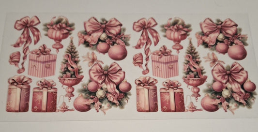 Christmas pink 16oz libbey cup wrap