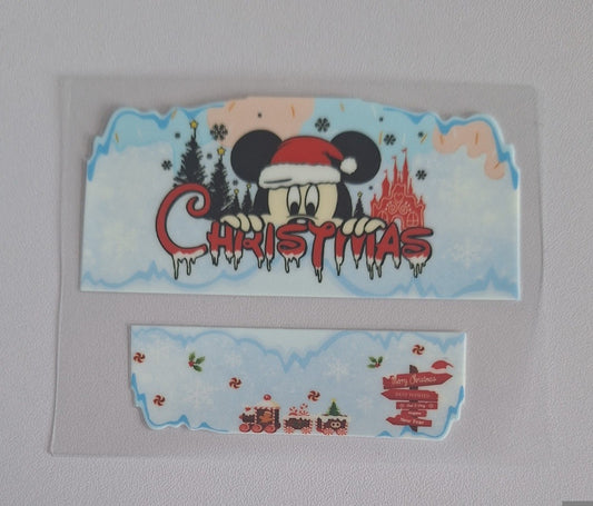 Christmas mickey Mini stanley cup keychain wrap