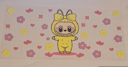 Labubu yellow 16oz libbey cup wrap