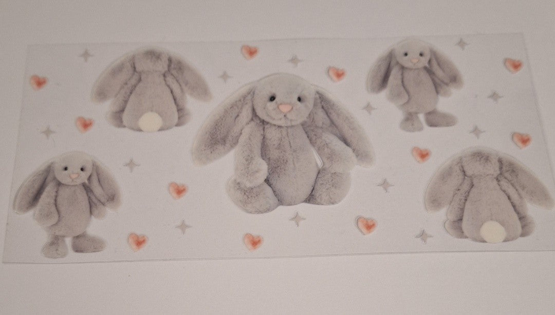 Bunnies grey 16oz libbey cup wrap