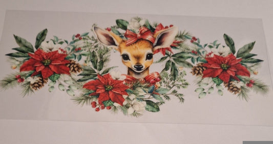 Reindeer festive 16oz libbey cup wrap