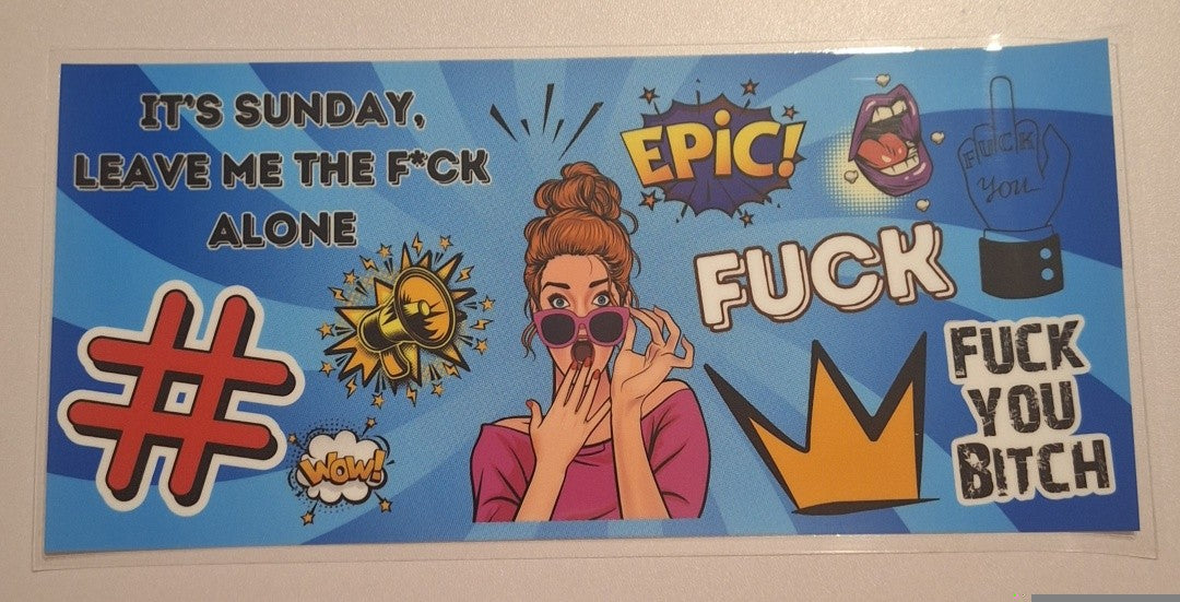 Its sunday leave me the fuck alone 16oz Libbey Cup Wrap