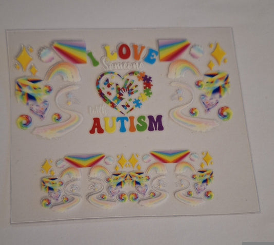 I love someone with autism Mini stanley keychain wrap