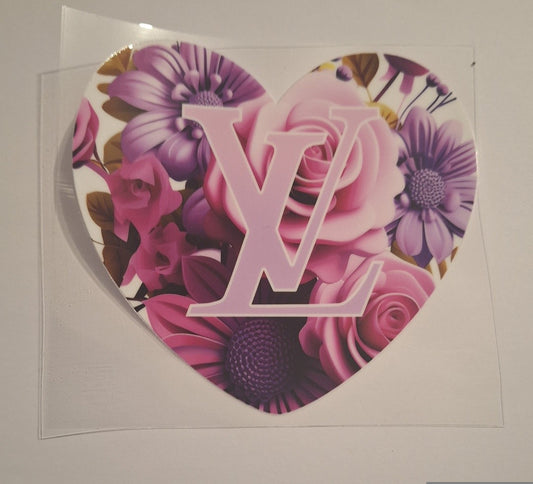 L floral heart Uvdtf pocket Size Decals