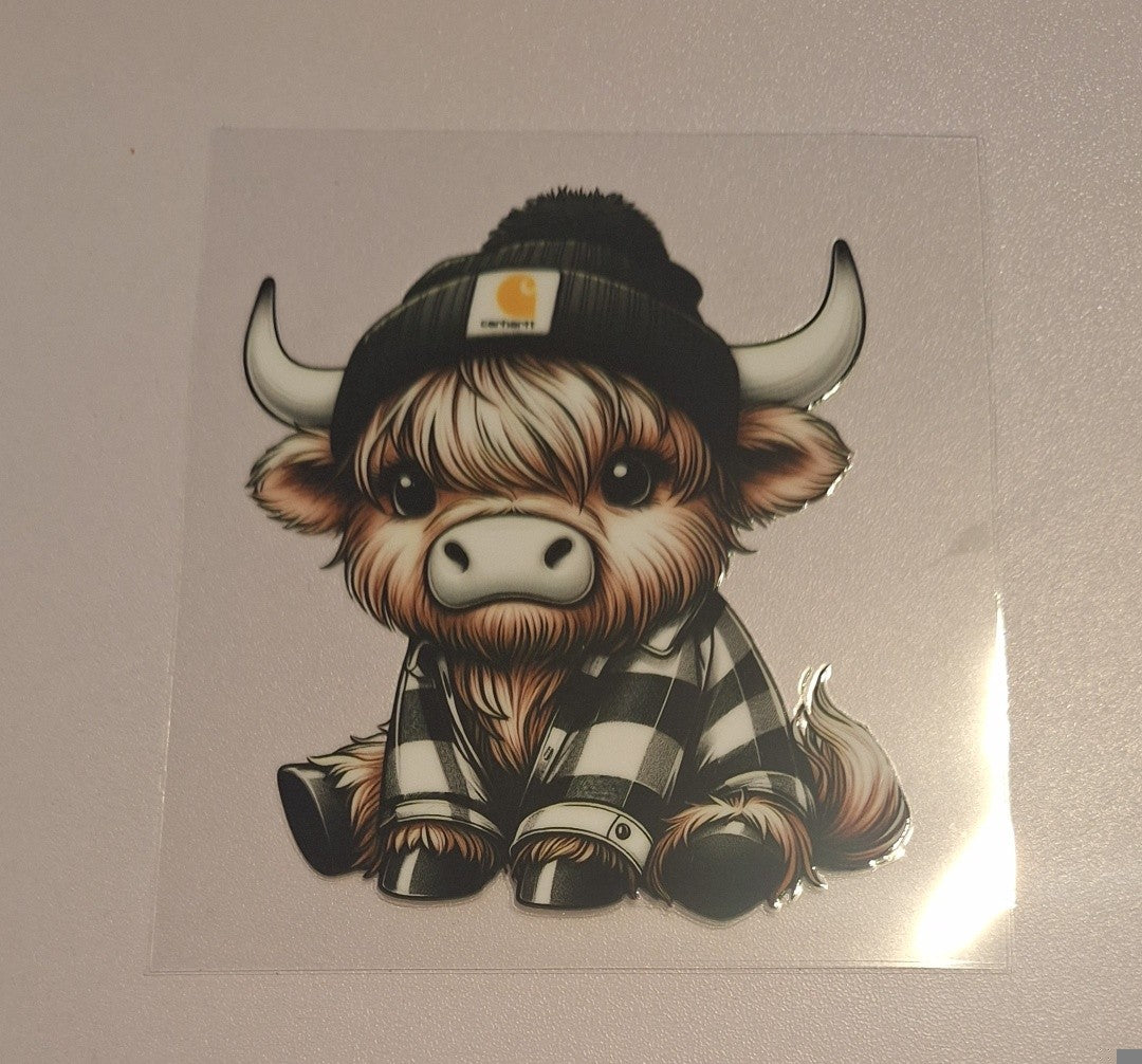 Beanie cow Uvdtf decals