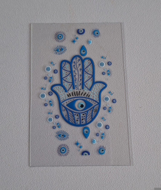 Evil eye hand Motel Keychain Decal