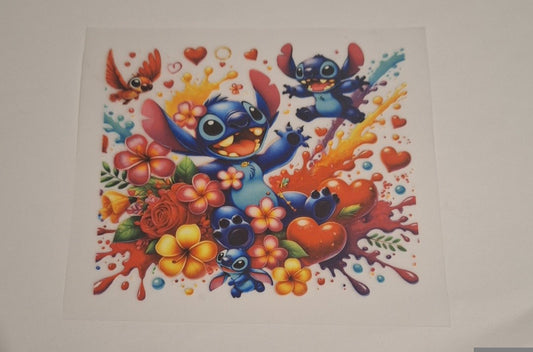 Stitch flowers & hearts Pocket size heat transfers