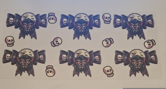 Wolve bows with skulls 16oz libbey cup wrap