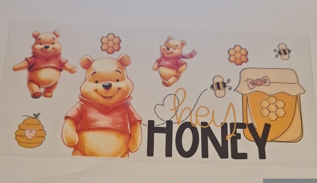 Hey honey pooh bear 16oz libbey cup wrap