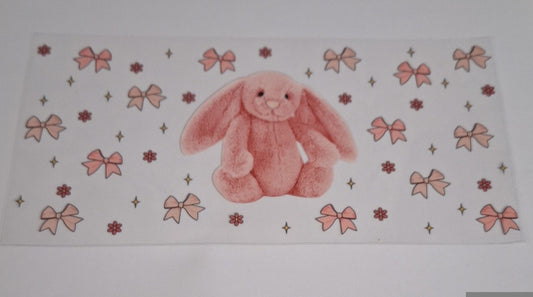 Pink bunny 16oz libbey cup wrap