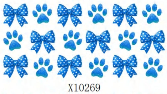 Blue Paw & Bows 16oz Libbey Cup Wrap