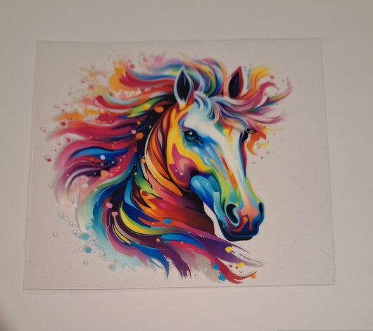 Colourful horse Uvdtf pocket Size Decals