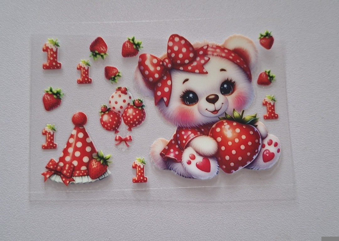 Strawberry bear Credit/bank card wrap