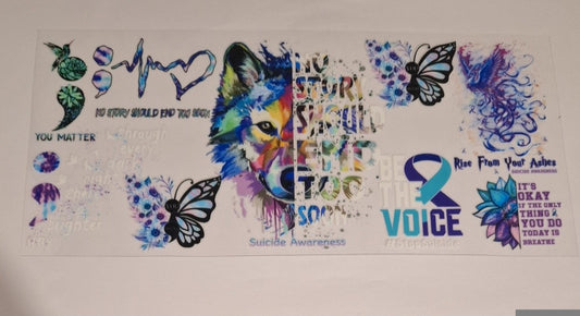 Suicide awareness 16oz Libbey Cup Wrap